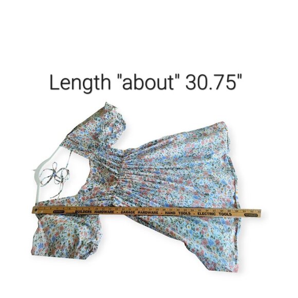 Romantic Pastel Floral Puff Sleeve Mini Dress by Mable - Picture 11 of 12